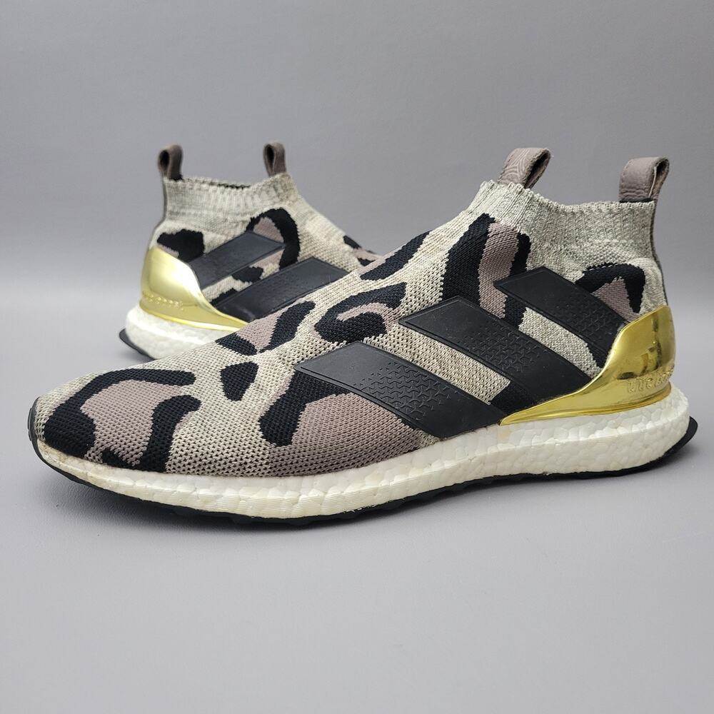 Adidas Ace 16+ Ultra Boost Mens Size 10 RARE Leopard Animal Print Gold